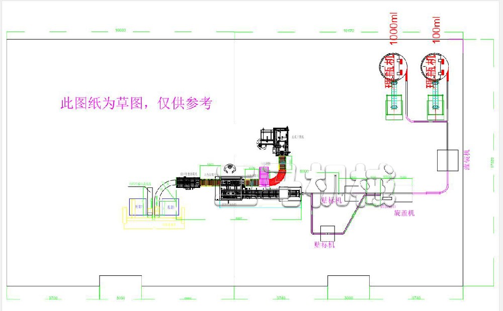 全自動灌裝生產(chǎn)線布局圖